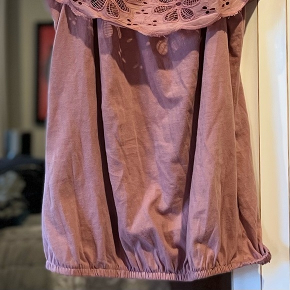 Paper + Tee Off Shoulder Dusty Rose Top - Picture 3 of 10